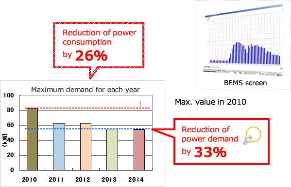 Maximum demand for each year